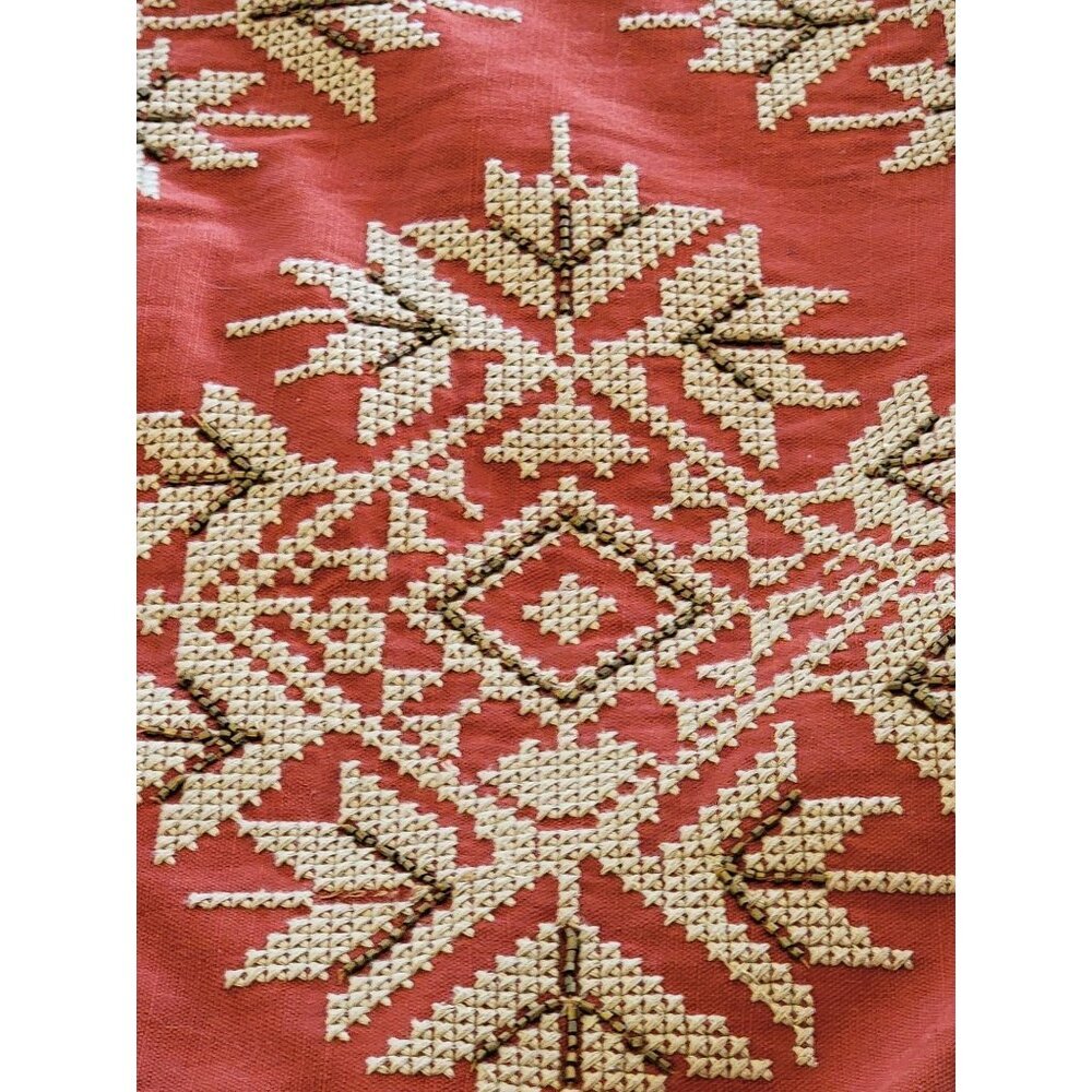 Pottery Barn Red & White Snowflake Pillow Cover Size 24”x 24”